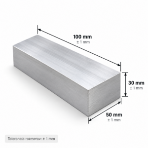 Hliníkový polotovar 6082 T6 50 × 30 × 100 mm